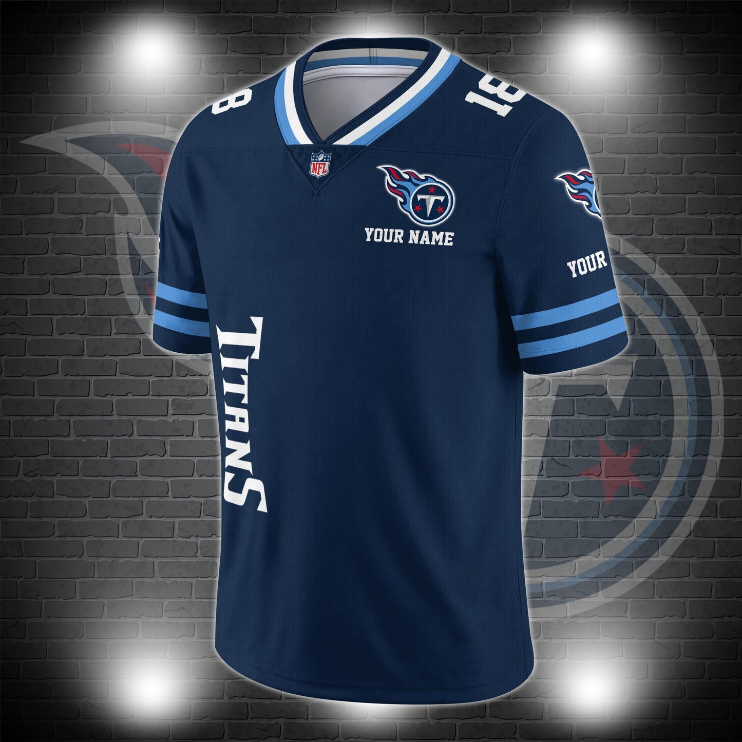 Tennessee Titans Personalized V-neck Football Jersey Sport Gifts For Fan AZCVFJ004