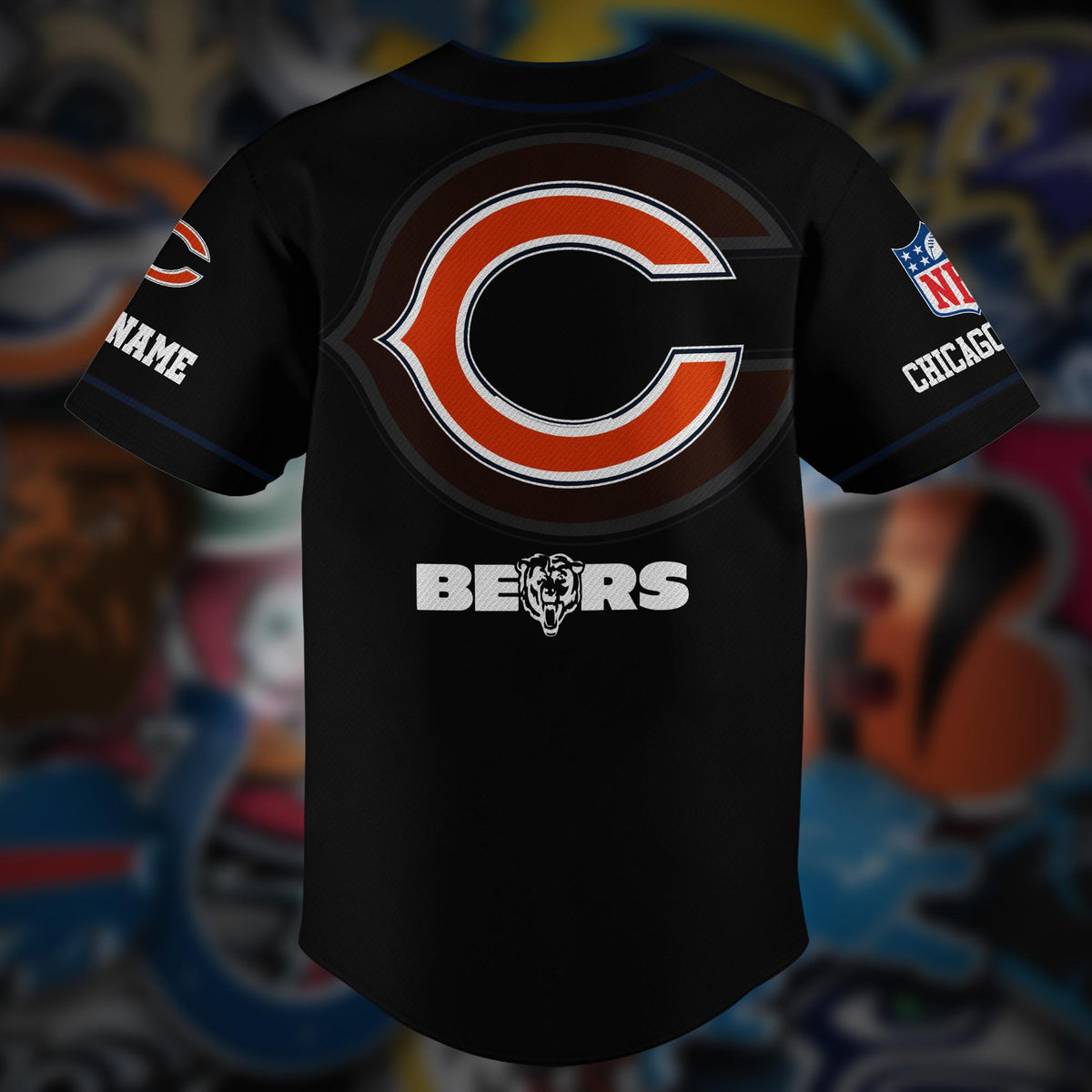 Chicago Bears Personalized Baseball Jersey AZCBJS104