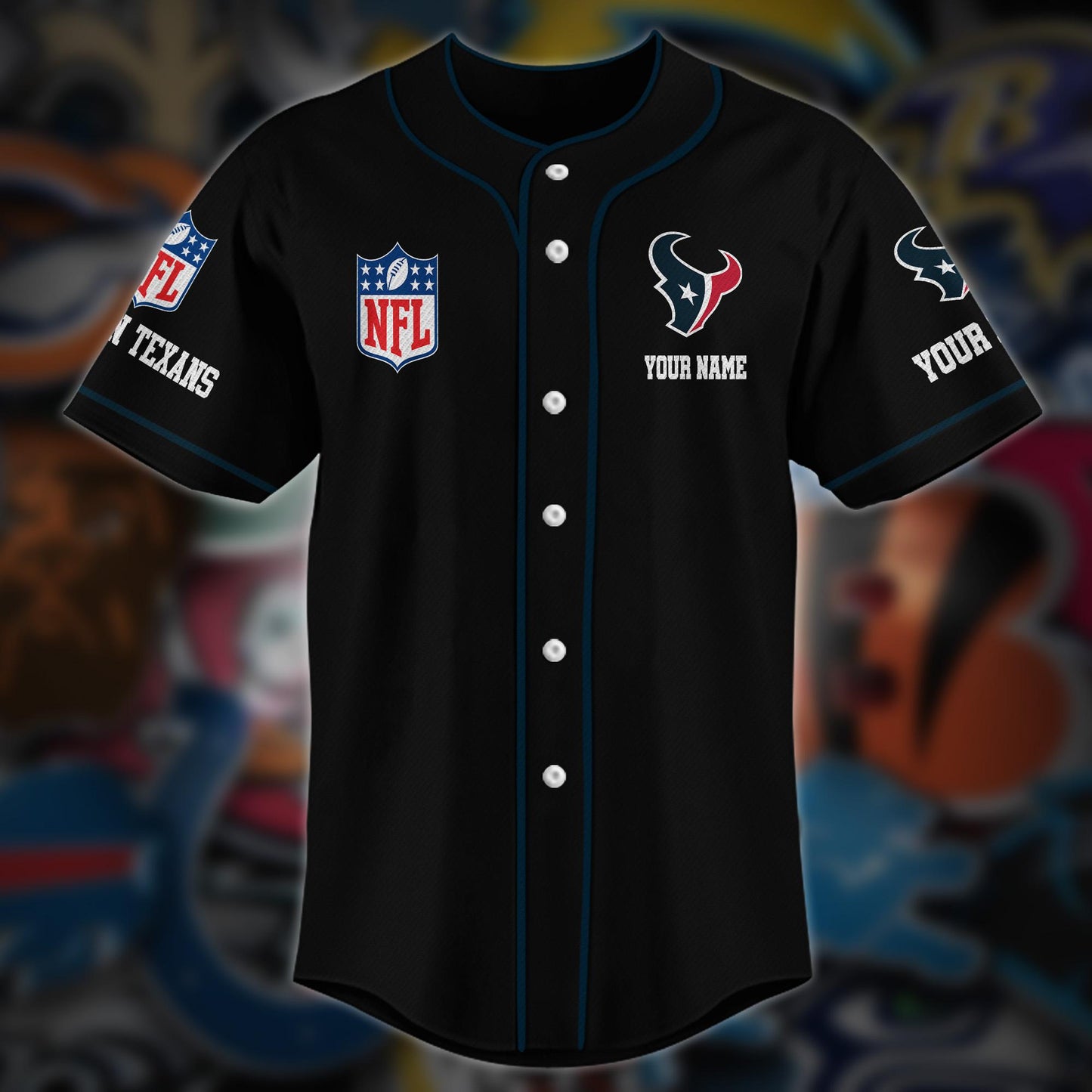 Houston Texans Personalized Baseball Jersey AZCBJS111