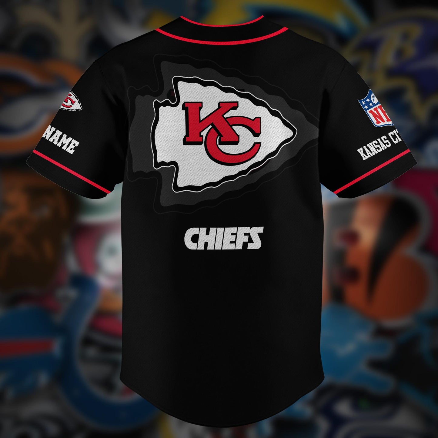 Kansas City Chiefs Personalized Baseball Jersey AZCBJS114