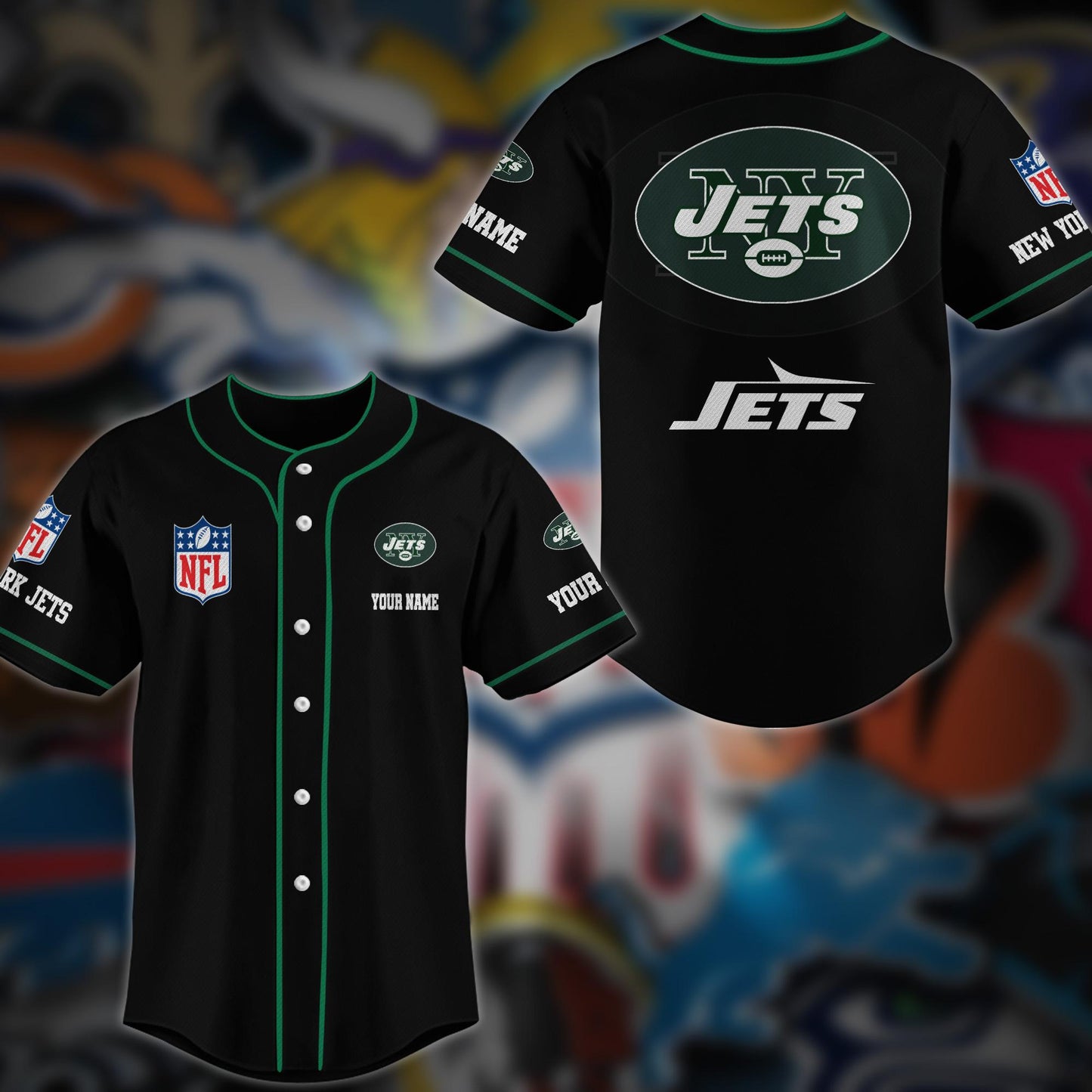 New York Jets Personalized Baseball Jersey AZCBJS123
