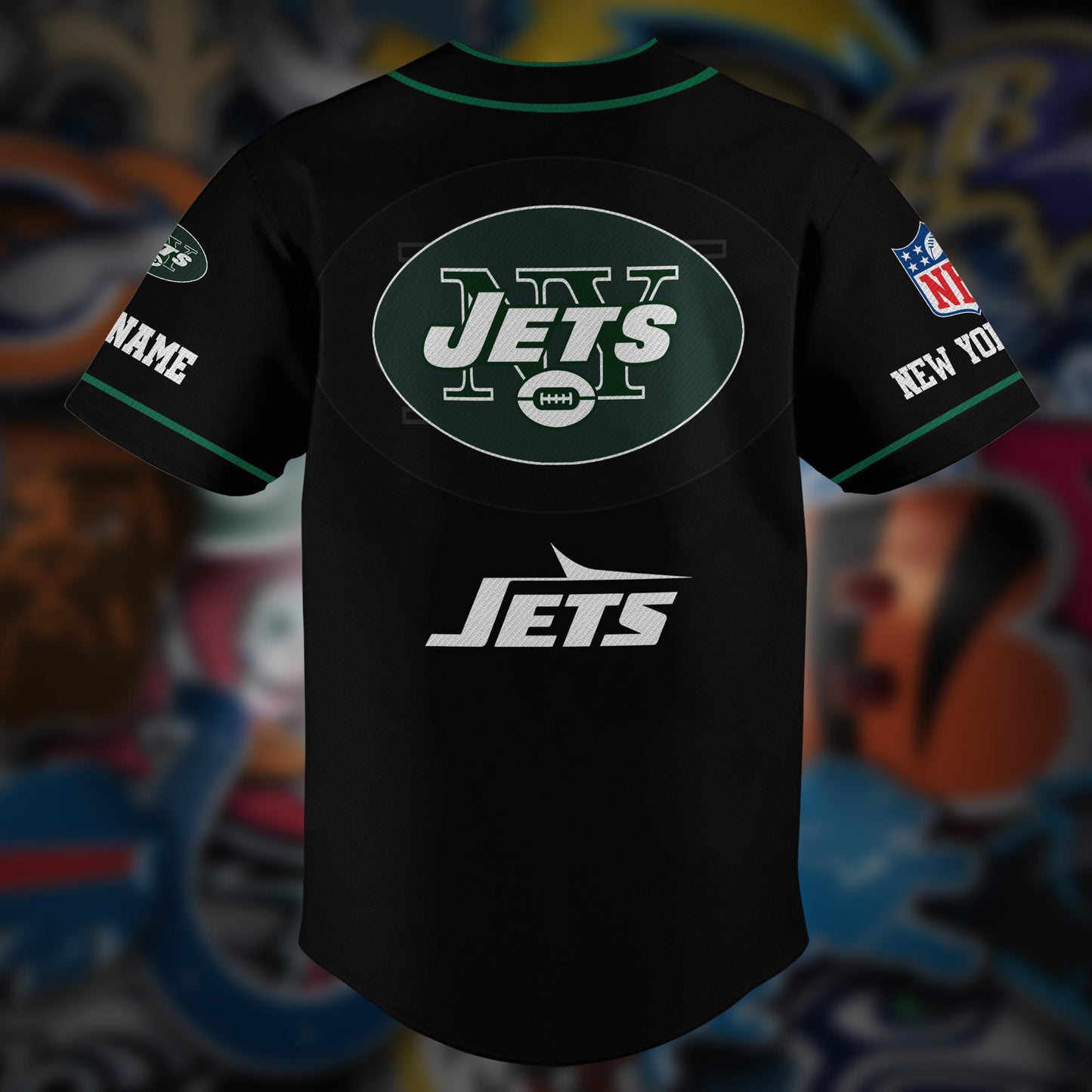 New York Jets Personalized Baseball Jersey AZCBJS123