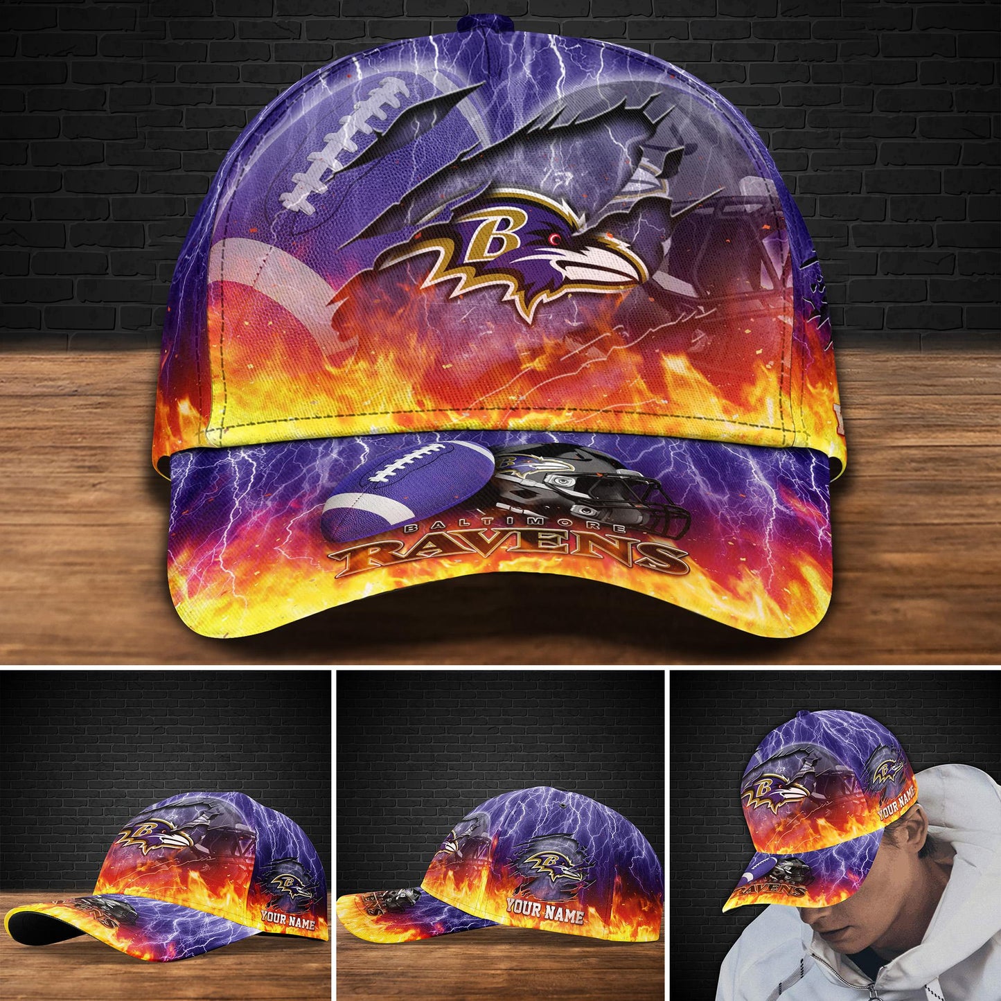 Baltimore Ravens Personalized Classic Cap BB854