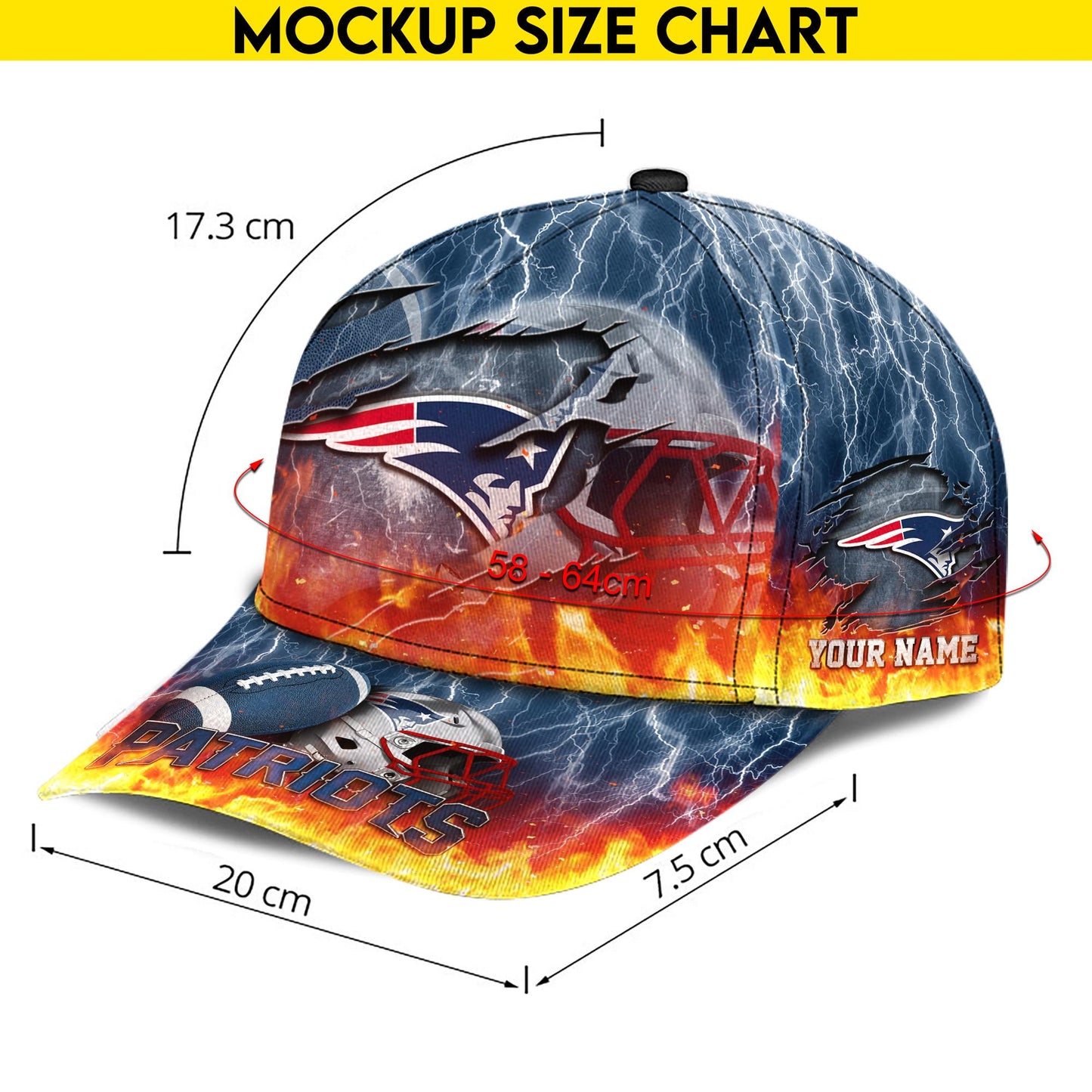New England Patriots Personalized Classic Cap BB837