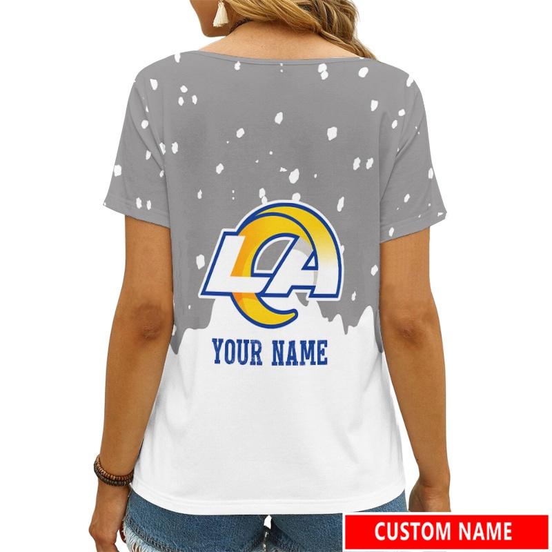 Los Angeles Rams Personalized V-neck Women T-shirt AGCWTS617