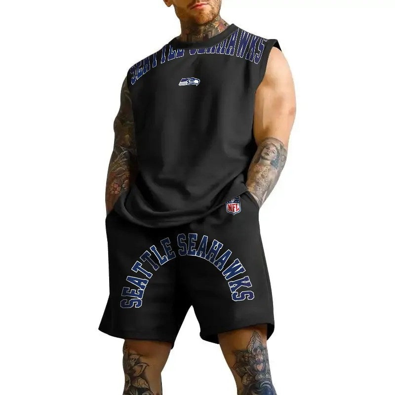 Seattle Seahawks Combo Men Jersey Tank Top and Shorts AZICOTATTMS00029