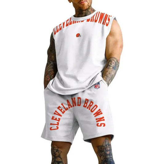 Cleveland Browns Combo Men Jersey Tank Top and Shorts AZICOTATTMS00003