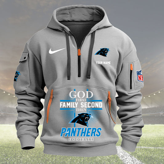 Carolina Panthers Personalized Quarter Zip Hoodie New Collection AZBTQZH000245