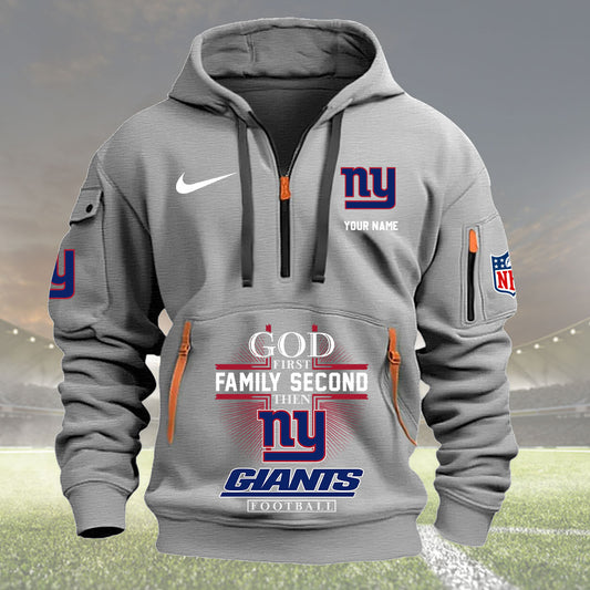 New York Giants Personalized Quarter Zip Hoodie New Collection AZBTQZH000261