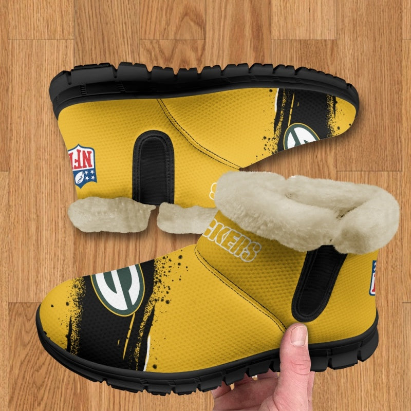Green Bay Packers Comfy Winter Snow Boots AZDDWSB000073