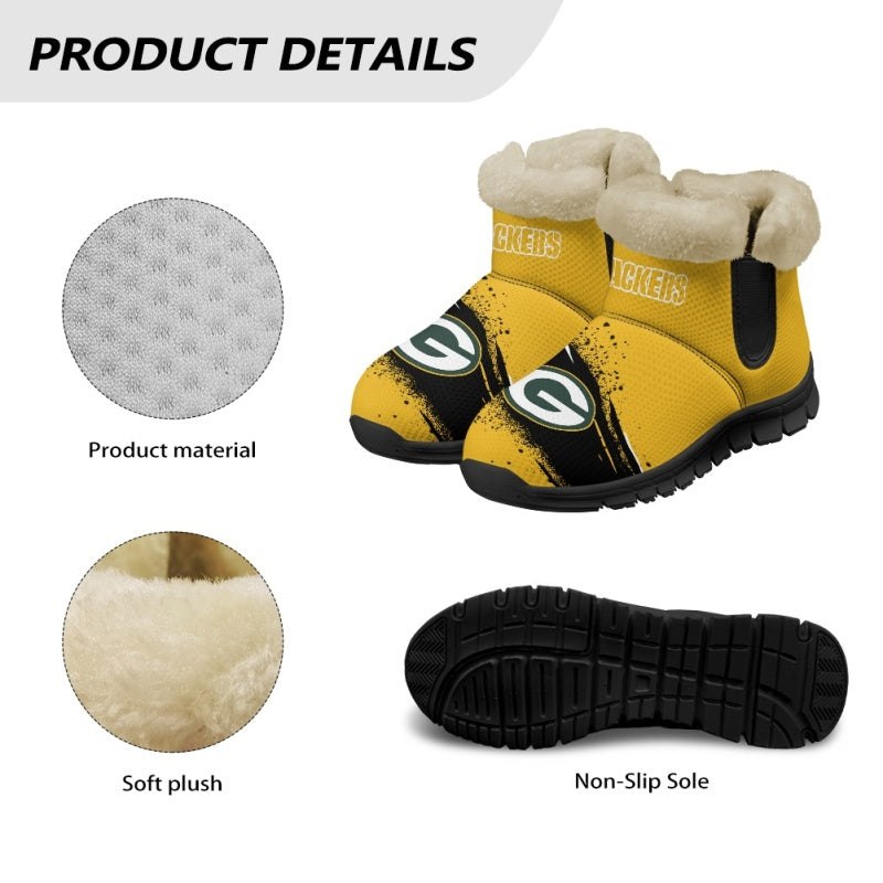 Green Bay Packers Comfy Winter Snow Boots AZDDWSB000073