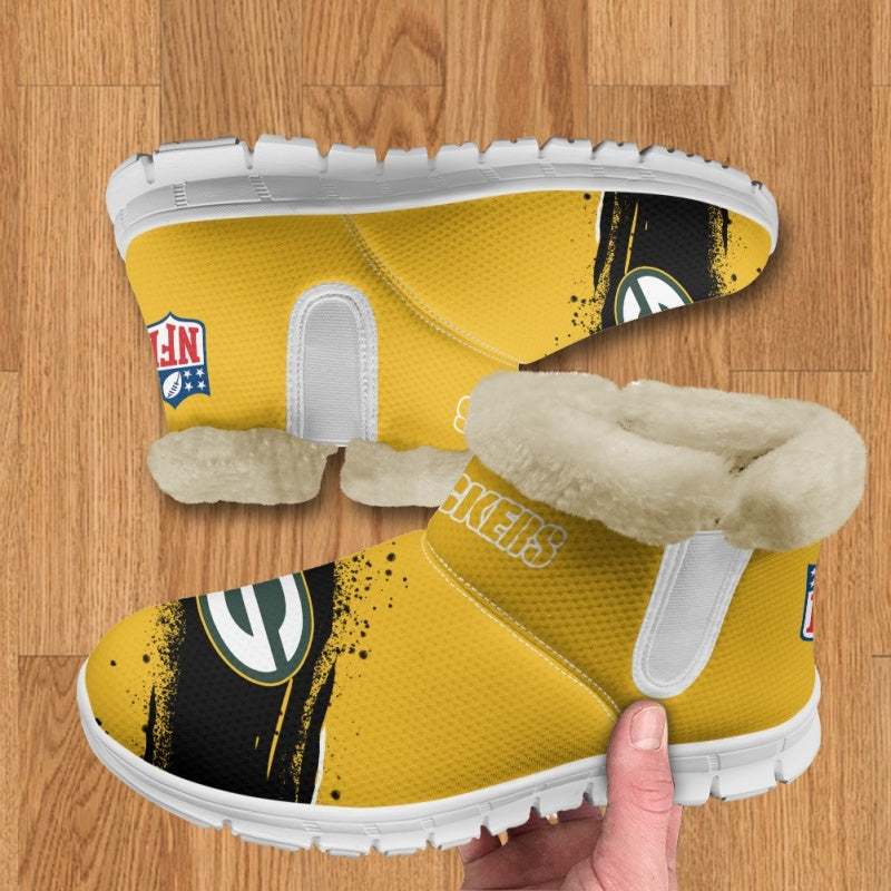 Green Bay Packers Comfy Winter Snow Boots AZDDWSB000073