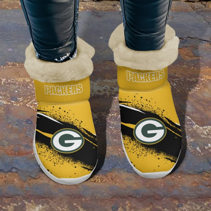 Green Bay Packers Comfy Winter Snow Boots AZDDWSB000073