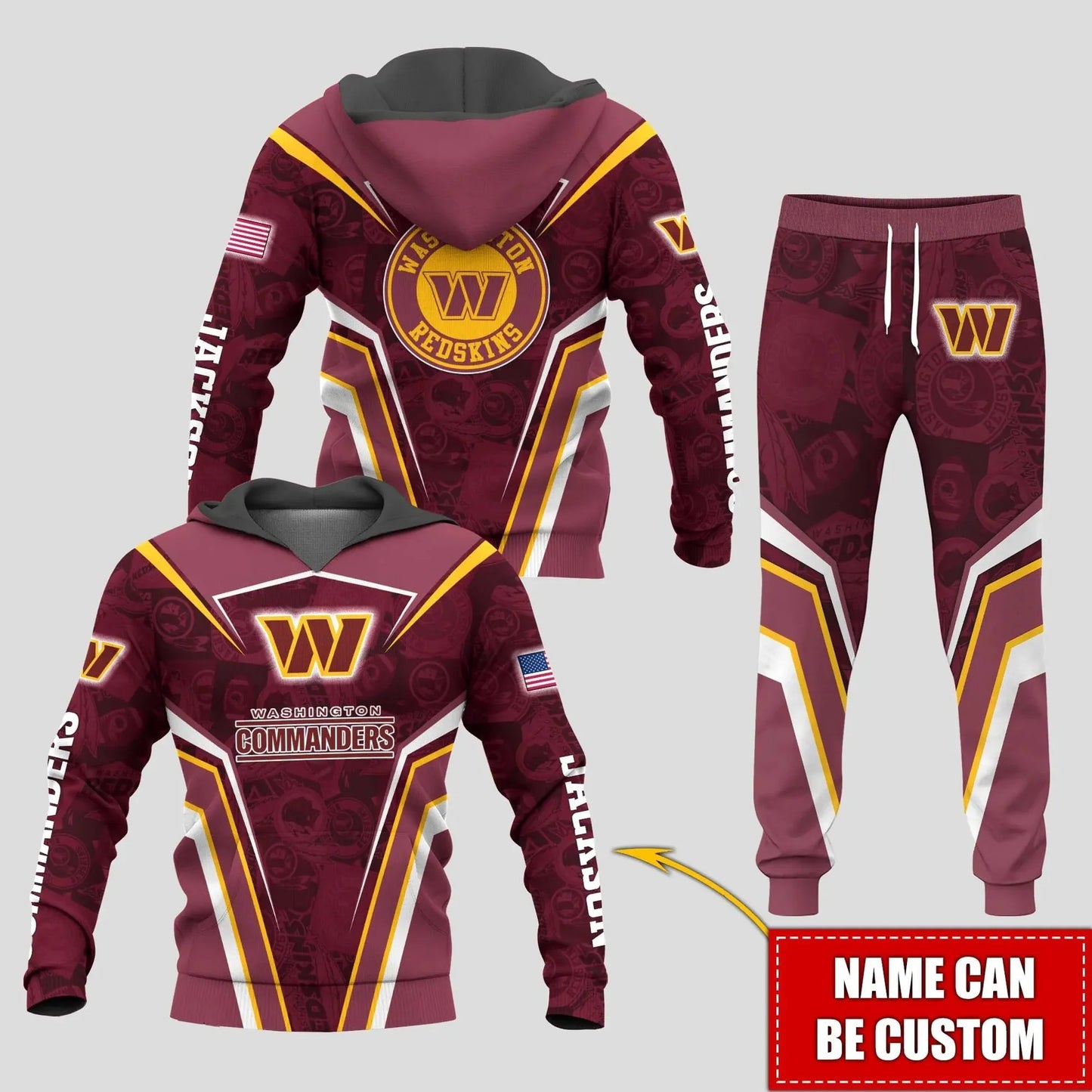 Washington Commanders Personalized Hoodie and Joggers AZCHD947
