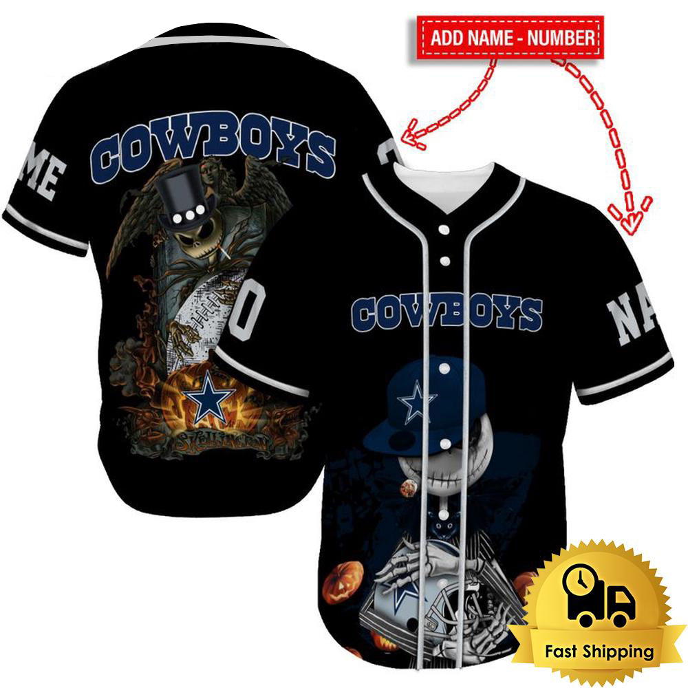Dallas Cowboys x Halloween Custom Baseball Jersey HA126