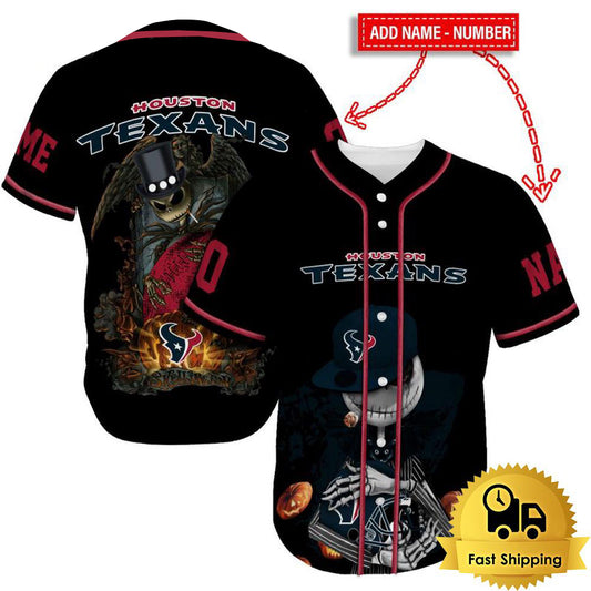 Houston Texans x Halloween Custom Baseball Jersey HA131