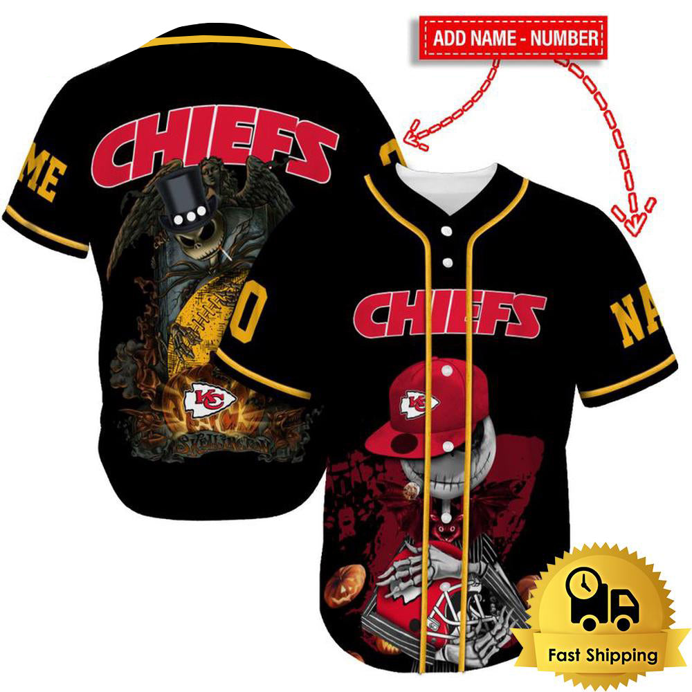 Kansas City Chiefs x Halloween Custom Baseball Jersey HA134
