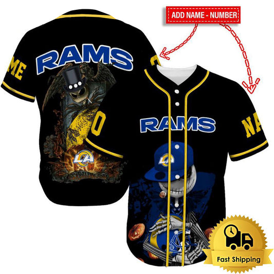 Los Angeles Rams x Halloween Custom Baseball Jersey HA137