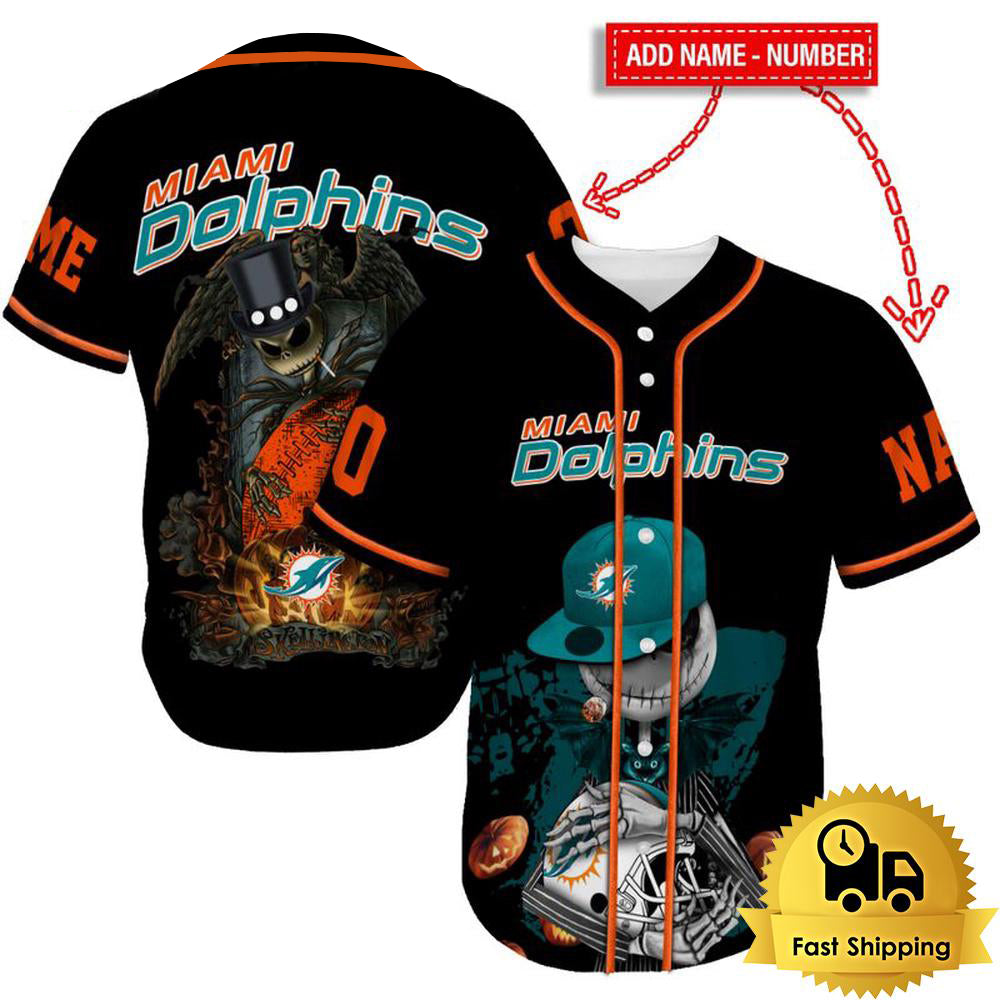 Miami Dolphins x Halloween Custom Baseball Jersey HA139