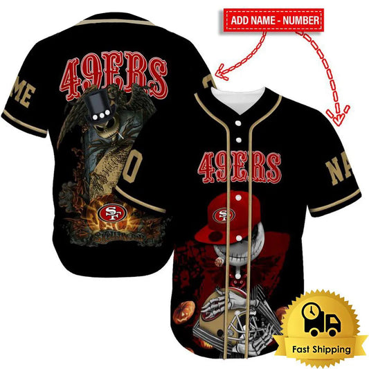 San Francisco 49ers x Halloween Custom Baseball Jersey HA148