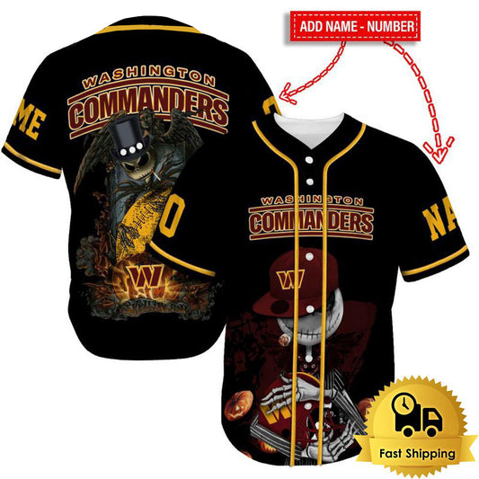 Washington Commanders x Halloween Custom Baseball Jersey HA152