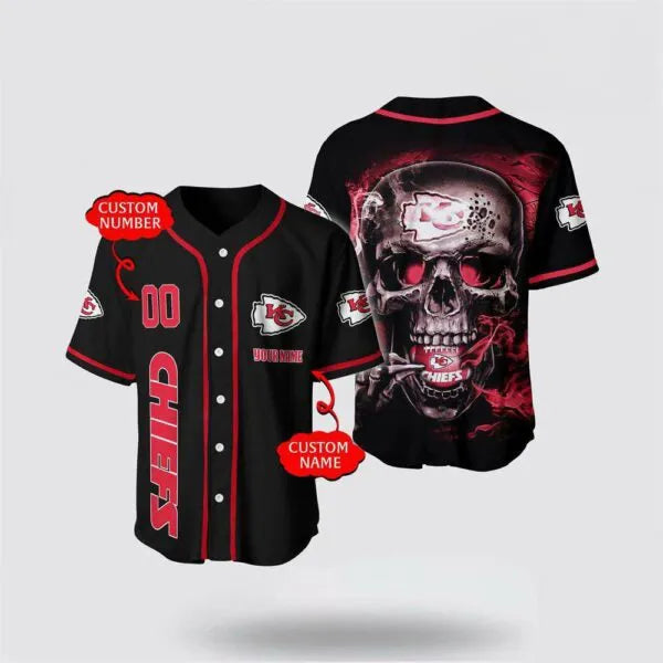Kansas City Chiefs x Halloween Custom Baseball Jersey HA170