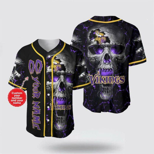 Minnesota Vikings x Halloween Custom Baseball Jersey HA177