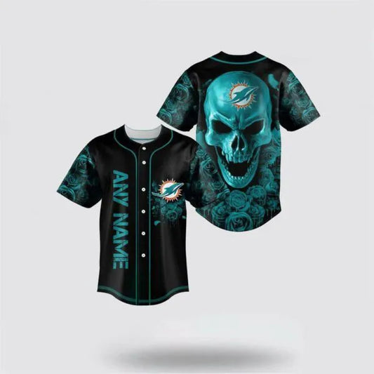 Miami Dolphins Halloween x Custom Baseball Jersey HA205