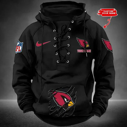 Arizona Cardinals Custom Lace-Up Drawstring Hoodie HA01