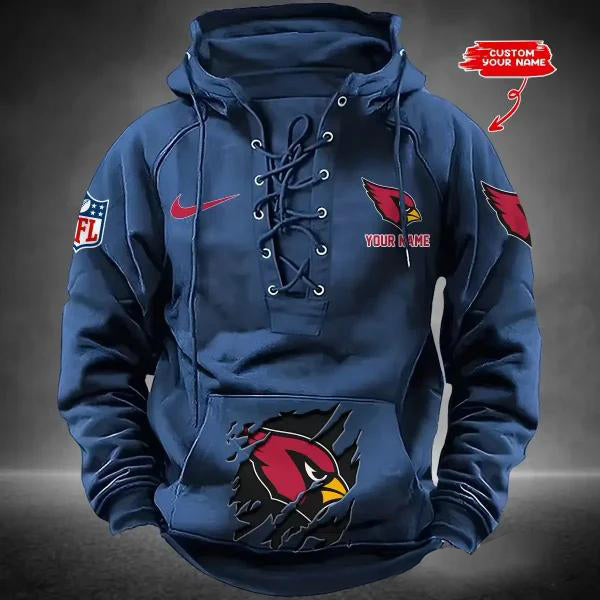 Arizona Cardinals Custom Lace-Up Drawstring Hoodie HA01