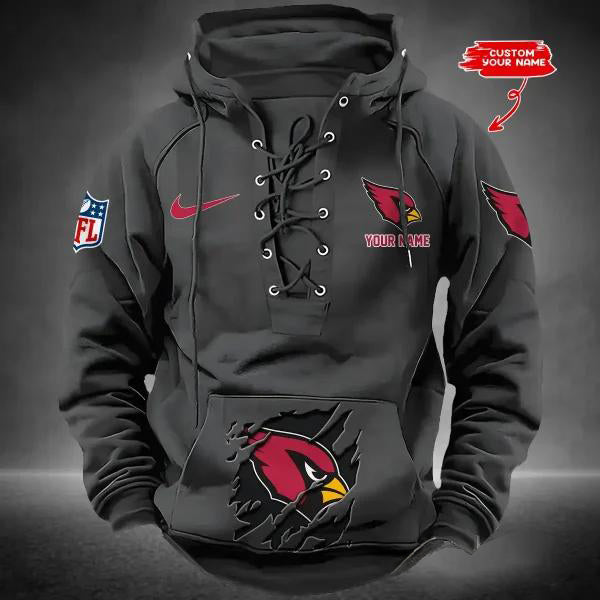 Arizona Cardinals Custom Lace-Up Drawstring Hoodie HA01