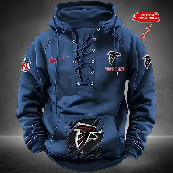 Atlanta Falcons Custom Lace-Up Drawstring Hoodie HA02