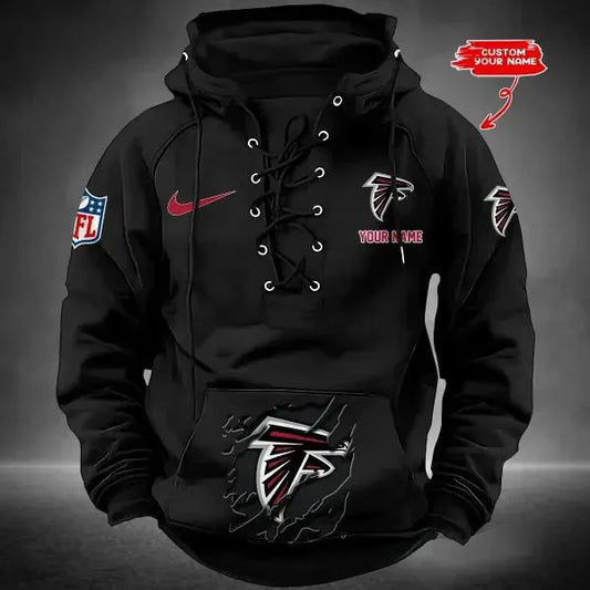 Atlanta Falcons Custom Lace-Up Drawstring Hoodie HA02