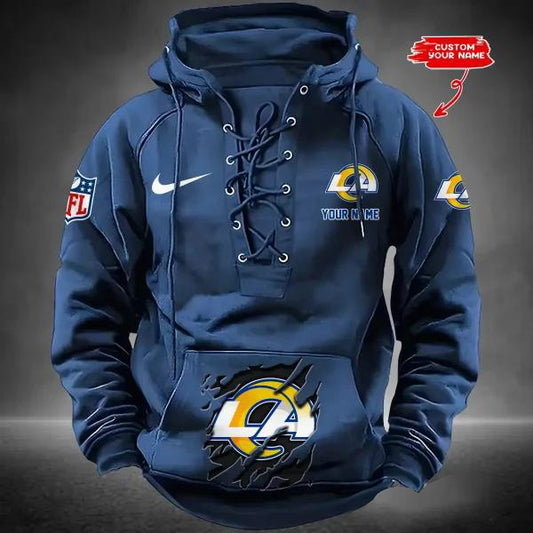 Los Angeles Rams Custom Lace-Up Drawstring Hoodie HA18