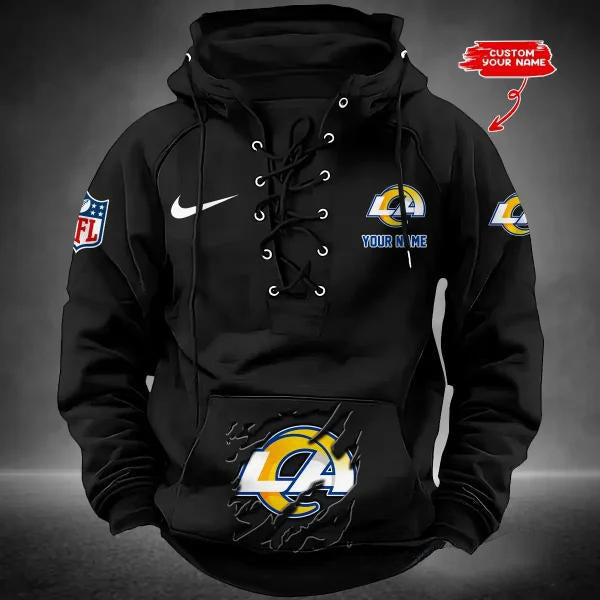 Los Angeles Rams Custom Lace-Up Drawstring Hoodie HA18