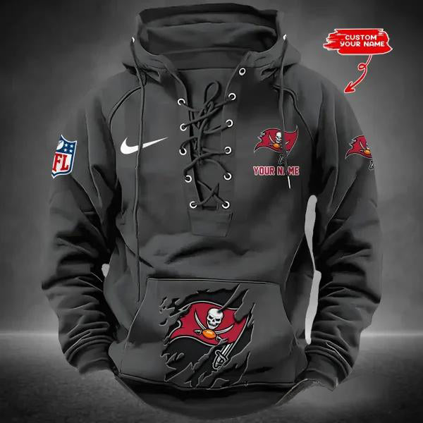 Tampa Bay Buccaneers Custom Lace-Up Drawstring Hoodie HA29
