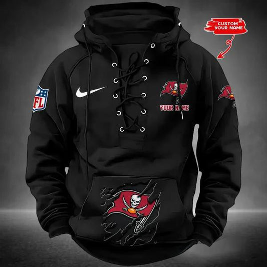 Tampa Bay Buccaneers Custom Lace-Up Drawstring Hoodie HA29