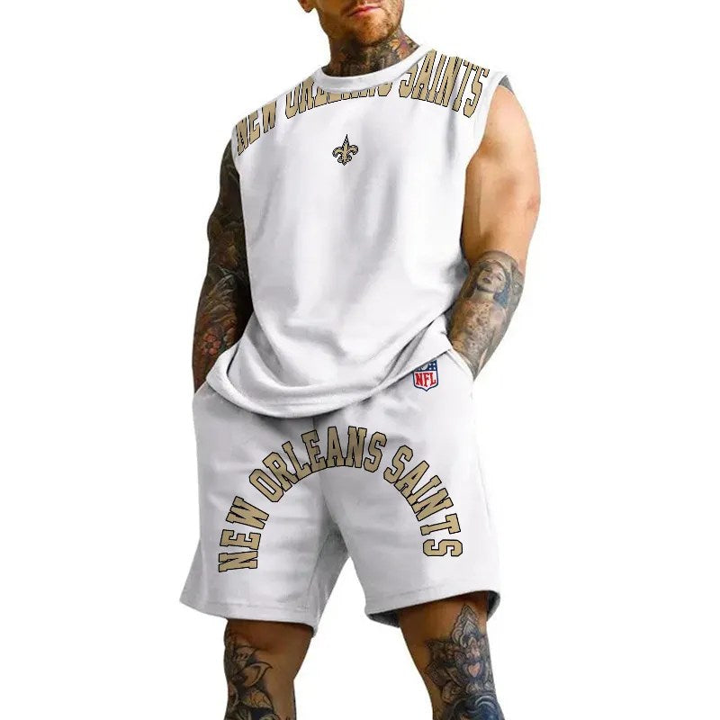 New Orleans Saints Combo Men Jersey Tank Top and Shorts AZICOTATTMS00030