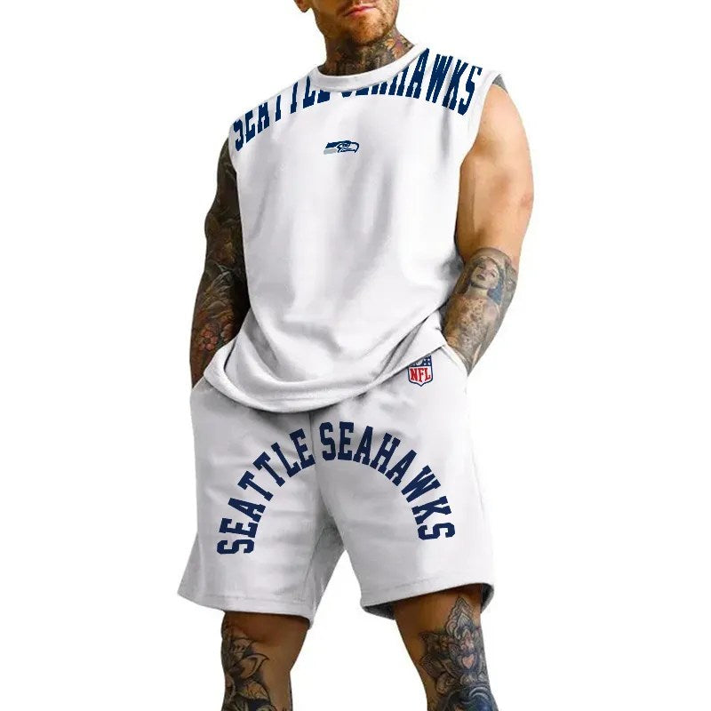 Seattle Seahawks Combo Men Jersey Tank Top and Shorts AZICOTATTMS00029