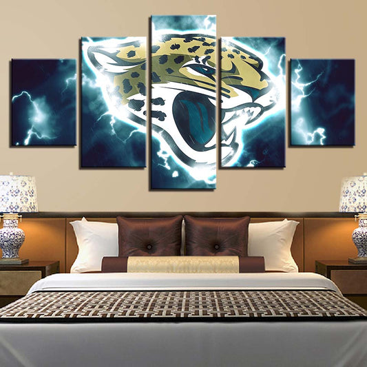 Jacksonville Jaguars 5 Piece Canvas Wall Art With Frame HA15