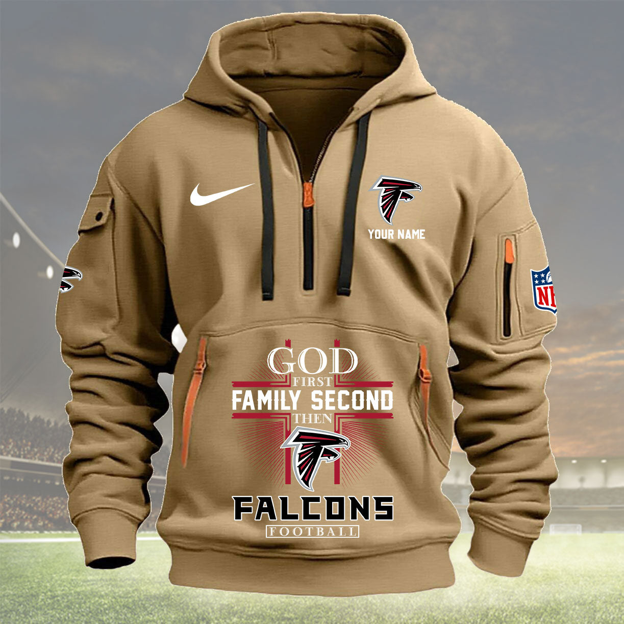 Atlanta Falcons Personalized Quarter Zip Hoodie New Collection AZBTQZH000242