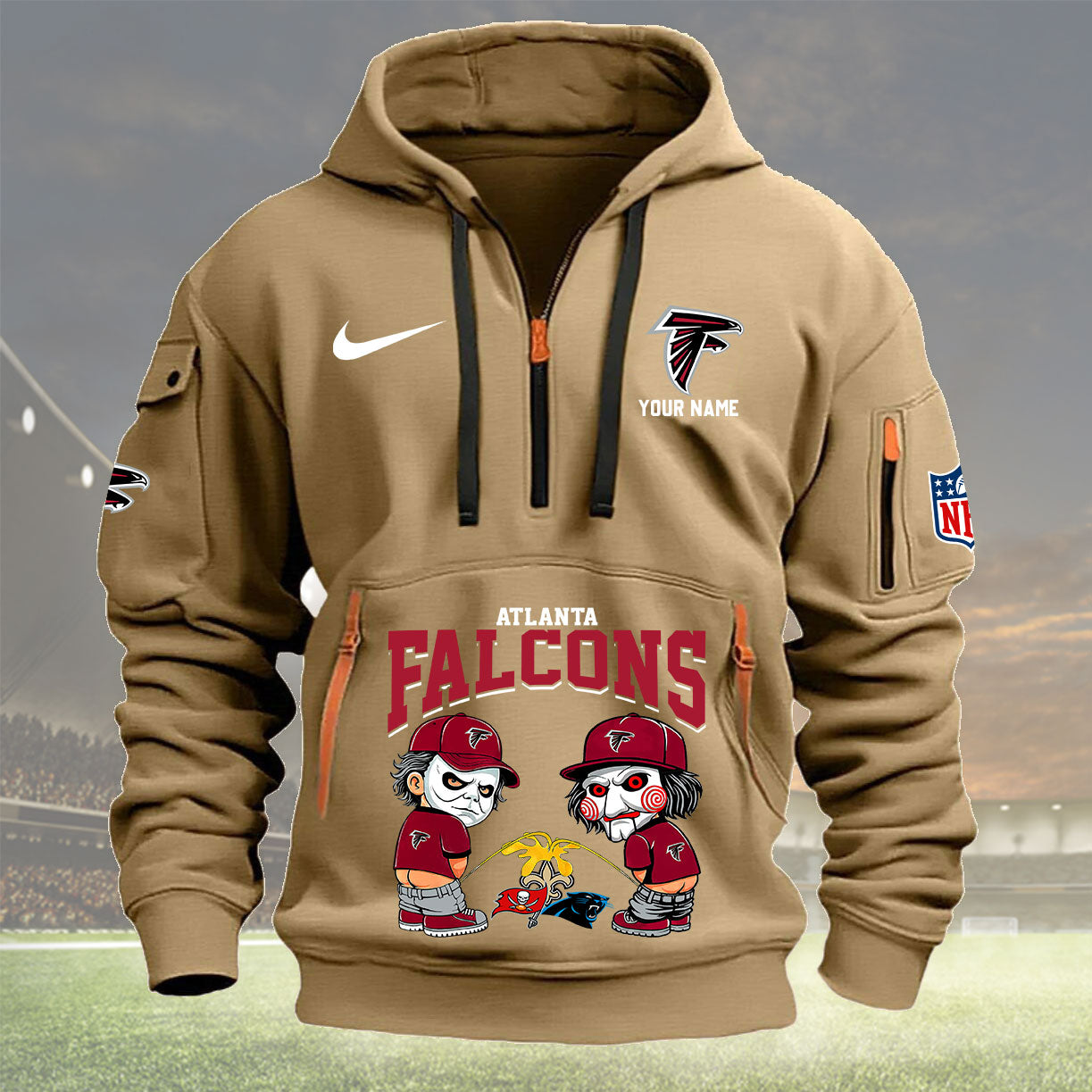 Atlanta Falcons Personalized Quarter Zip Hoodie New Collection AZBTQZH000279