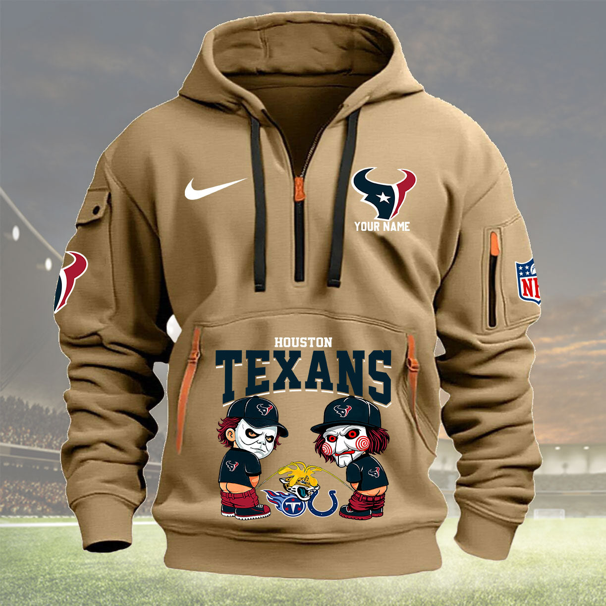 Houston Texans Personalized Quarter Zip Hoodie New Collection AZBTQZH000286