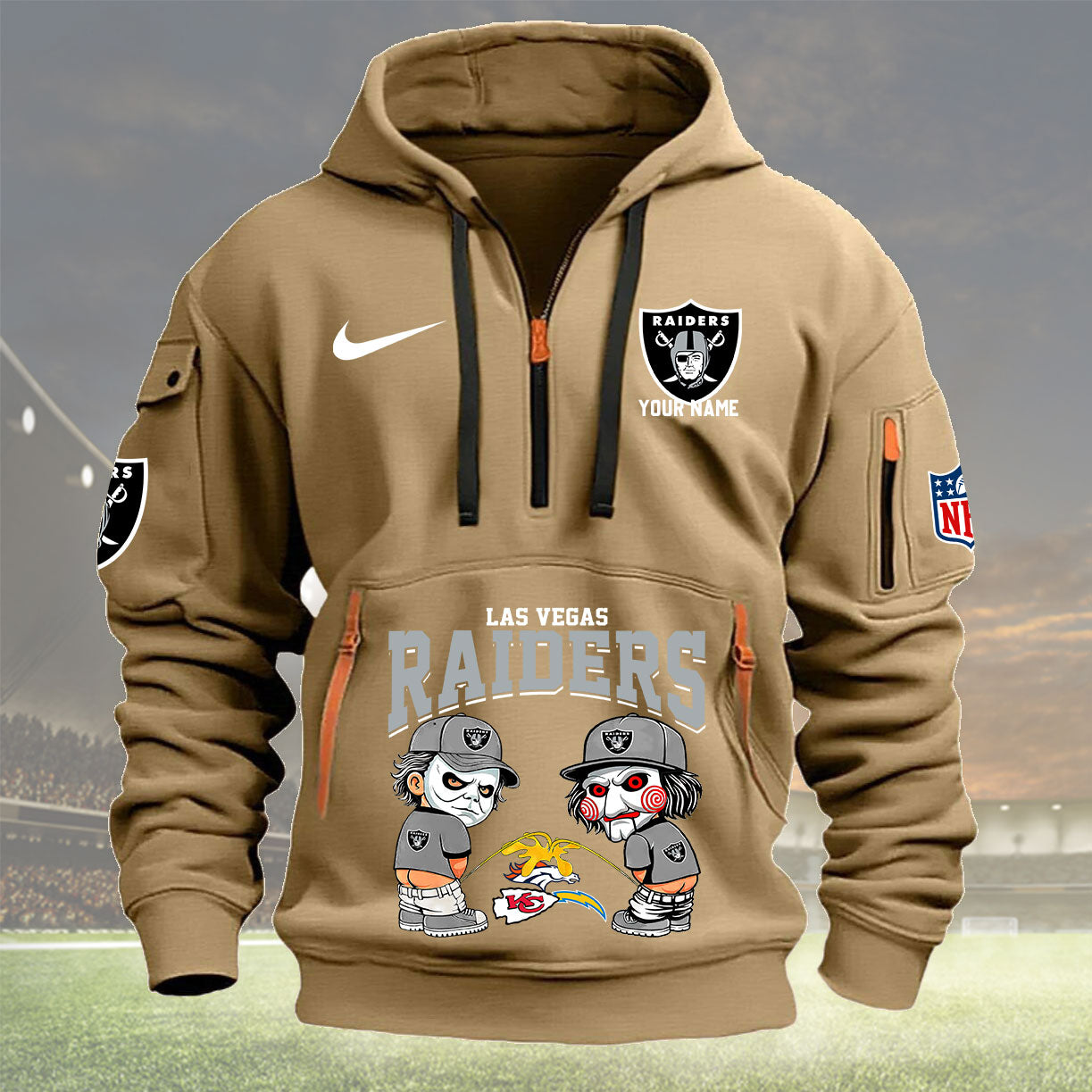 Las Vegas Raiders Personalized Quarter Zip Hoodie New Collection AZBTQZH000297