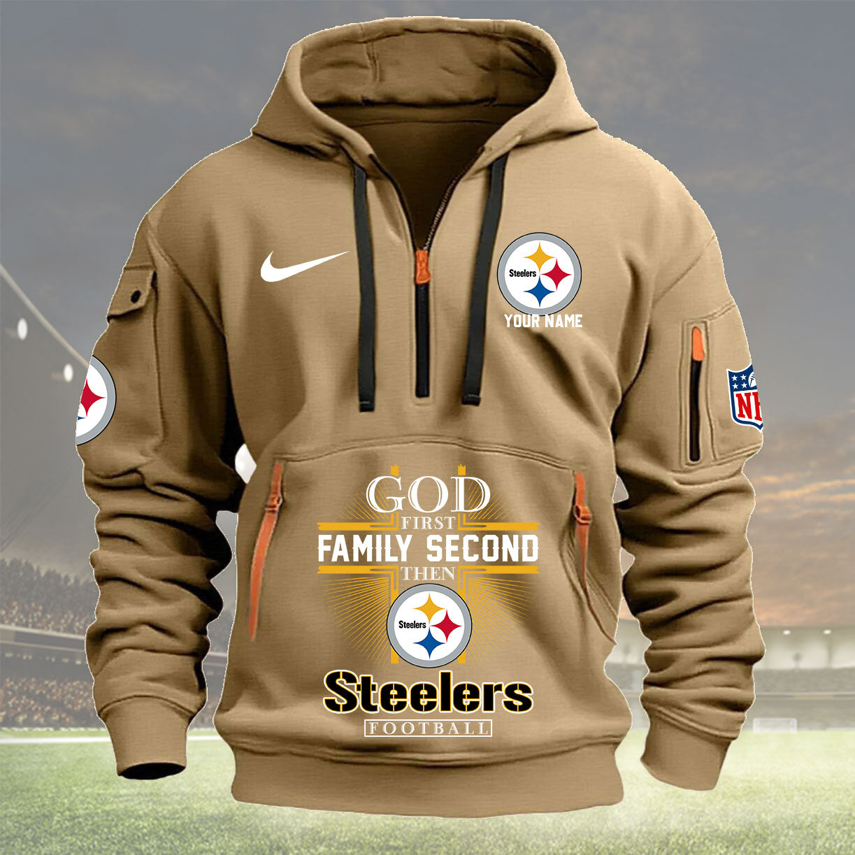 Pittsburgh Steelers Personalized Quarter Zip Hoodie New Collection AZBTQZH000265