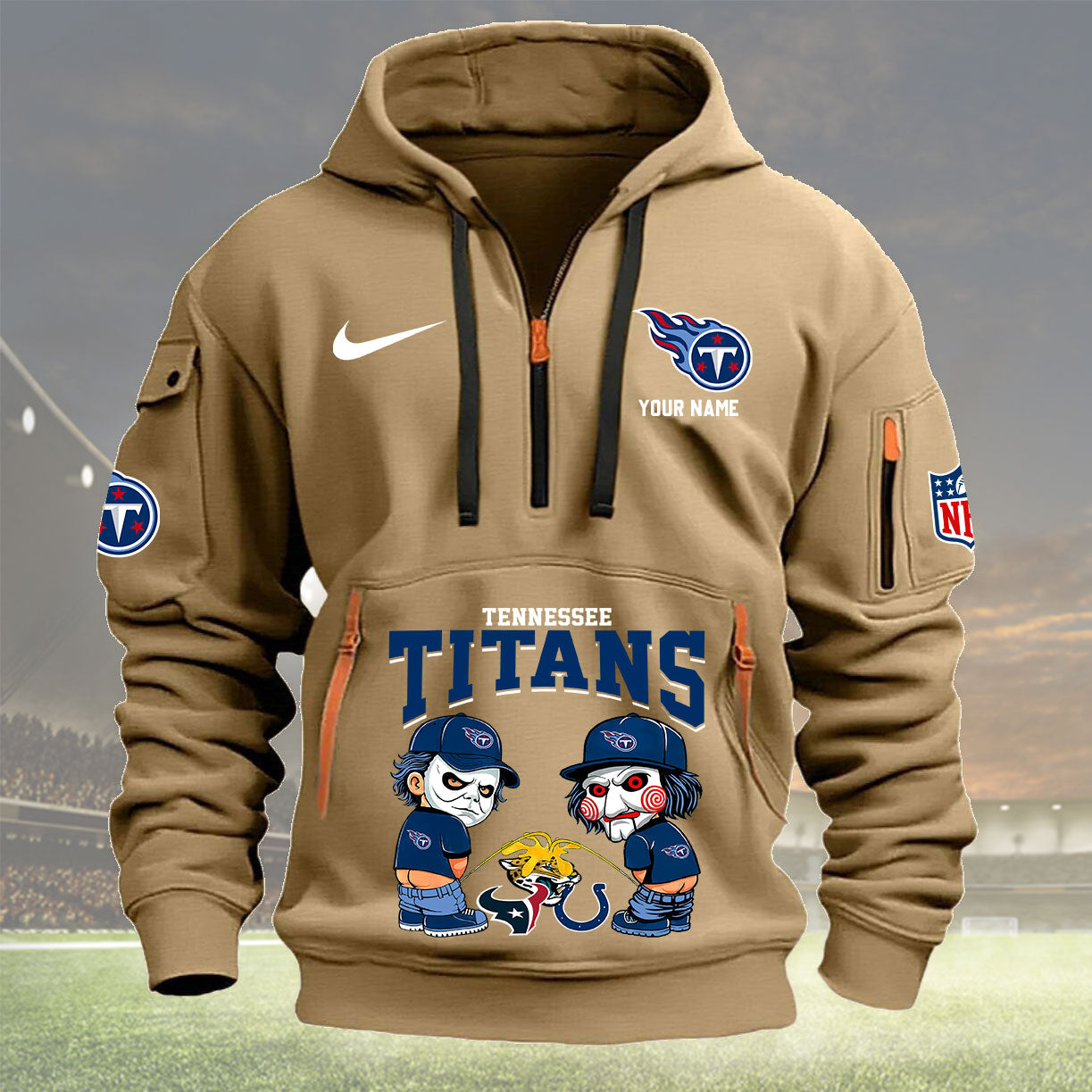 Tennessee Titans Personalized Quarter Zip Hoodie New Collection AZBTQZH000274