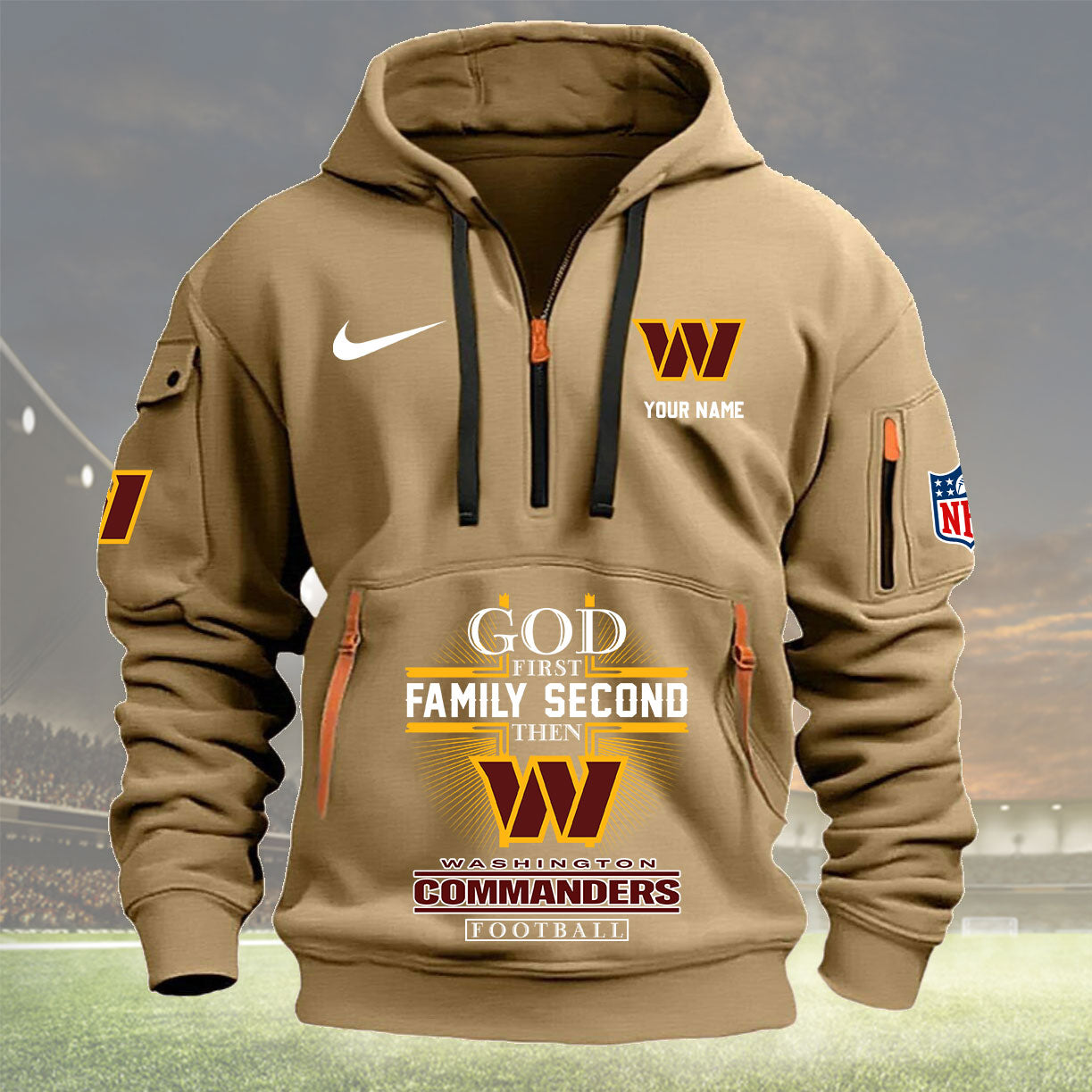 Washington Commanders Personalized Quarter Zip Hoodie New Collection AZBTQZH000240