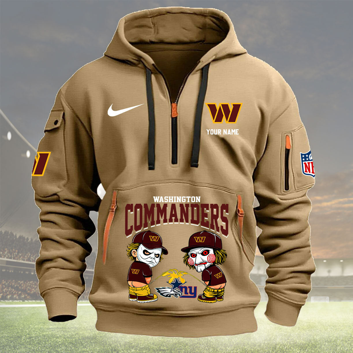 Washington Commanders Personalized Quarter Zip Hoodie New Collection AZBTQZH000273