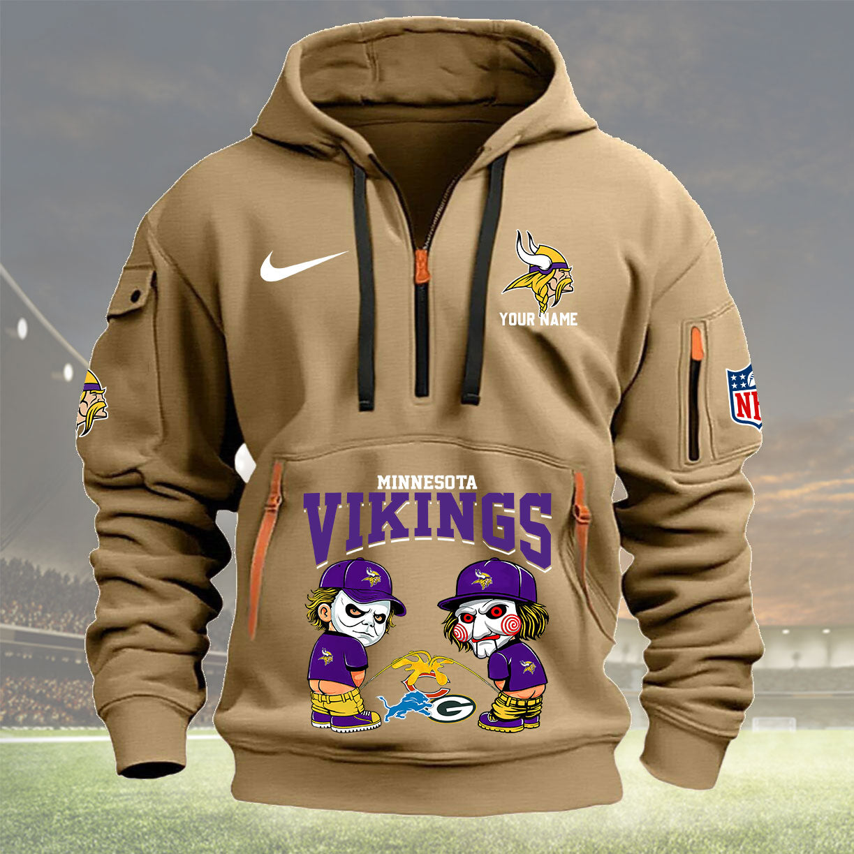Minnesota Vikings Personalized Quarter Zip Hoodie New Collection AZBTQZH000292