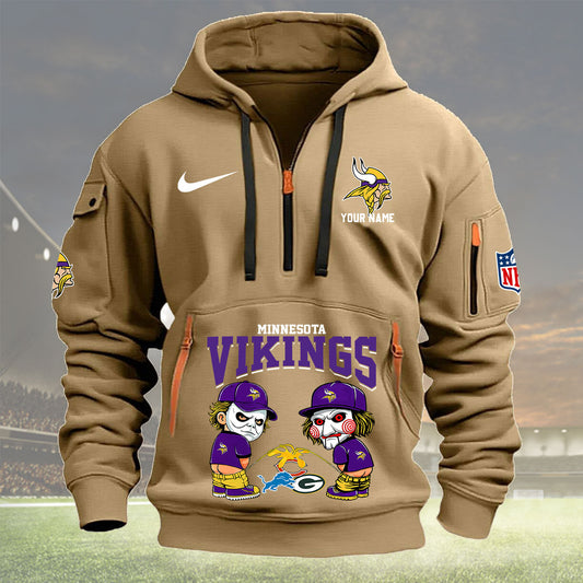 Minnesota Vikings Personalized Quarter Zip Hoodie New Collection AZBTQZH000292
